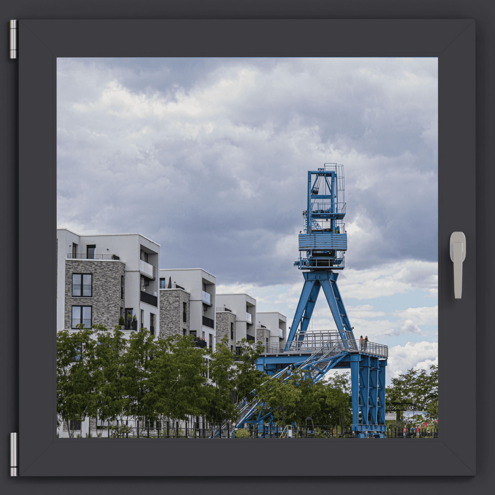 Blick aus einem Fenster auf Offenbach