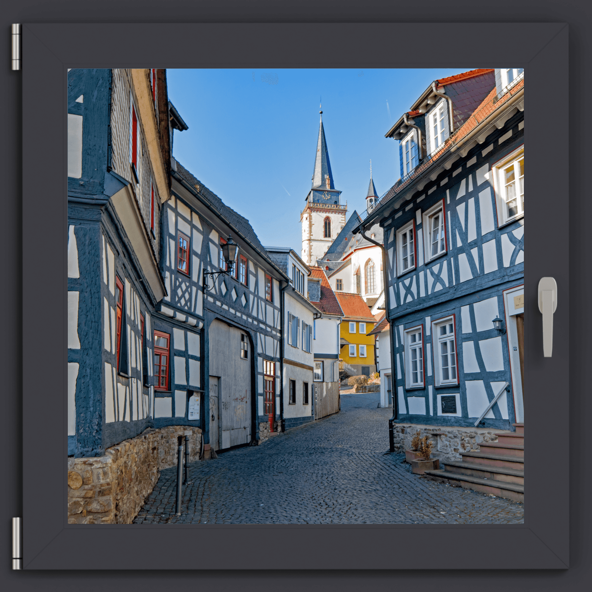 Blick aus einem Fenster auf Oberursel